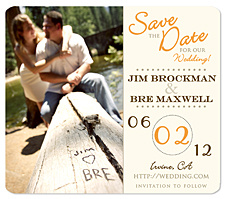 Carved Initials Save the Date