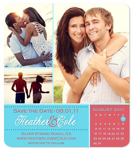 "Two-Tone Collage" Save the Date Magnet
