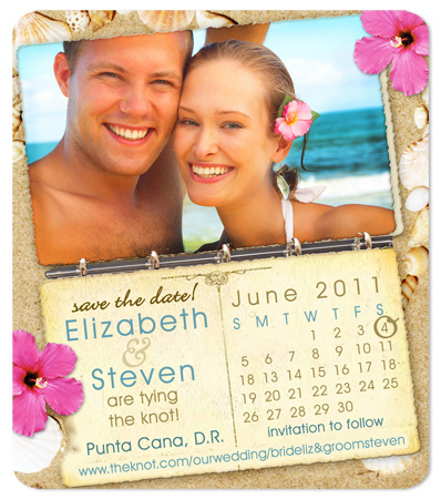 "Sandy Beach" Calendar Save the Date Magnet
