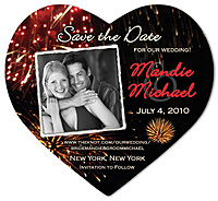 "Fireworks Heart" Save the Date Magnet